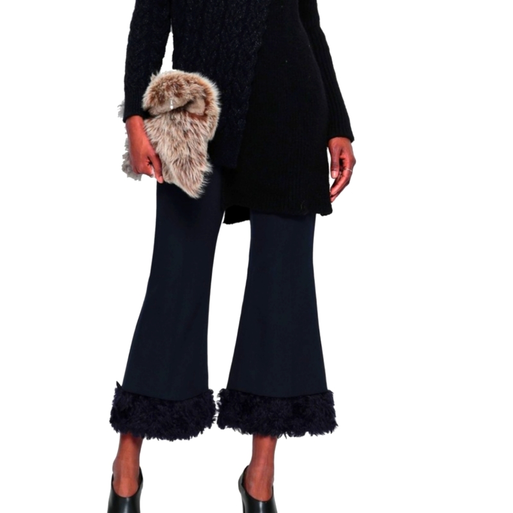 Stella McCartney Malina faux fur cropped pants xs $725 w/ tags